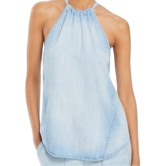 Bella Dahl Tops - Bella Dahl Silverlake Wash Light Blue Chambray Sleeveless Top